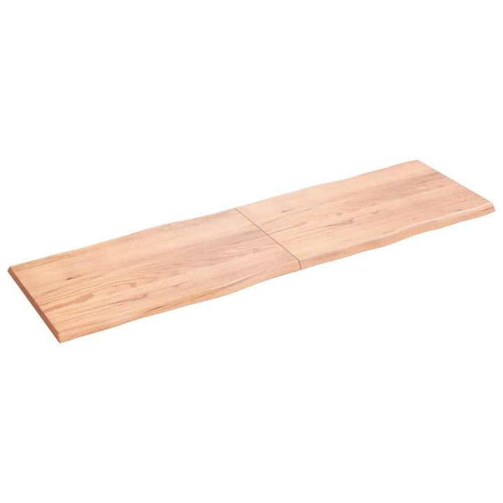 bordplade 200x60x(2-4) cm naturlig kant behandlet træ lysebrun