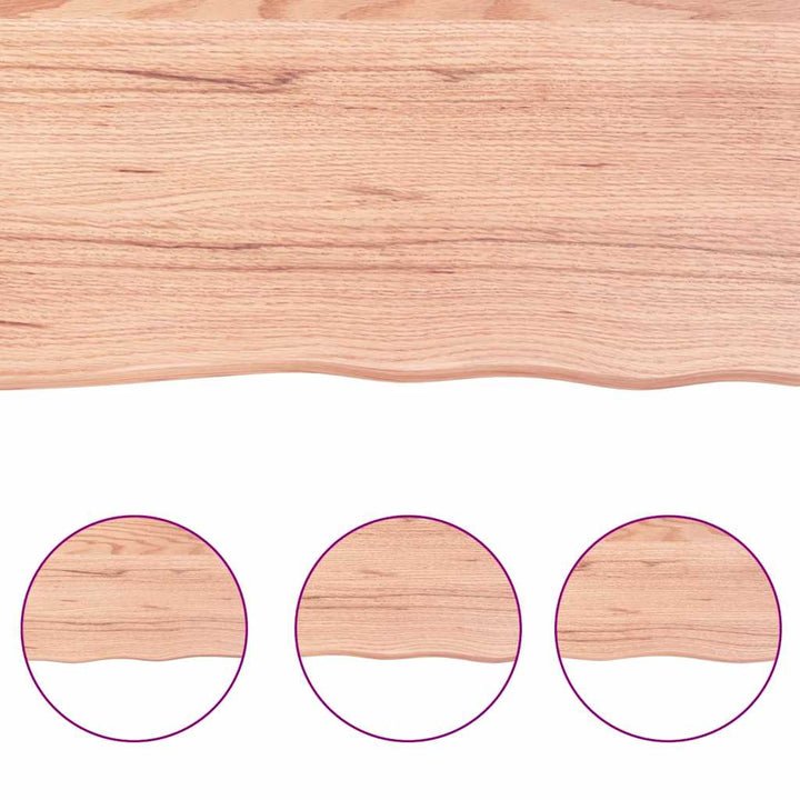 bordplade 200x60x(2-4) cm naturlig kant behandlet træ lysebrun