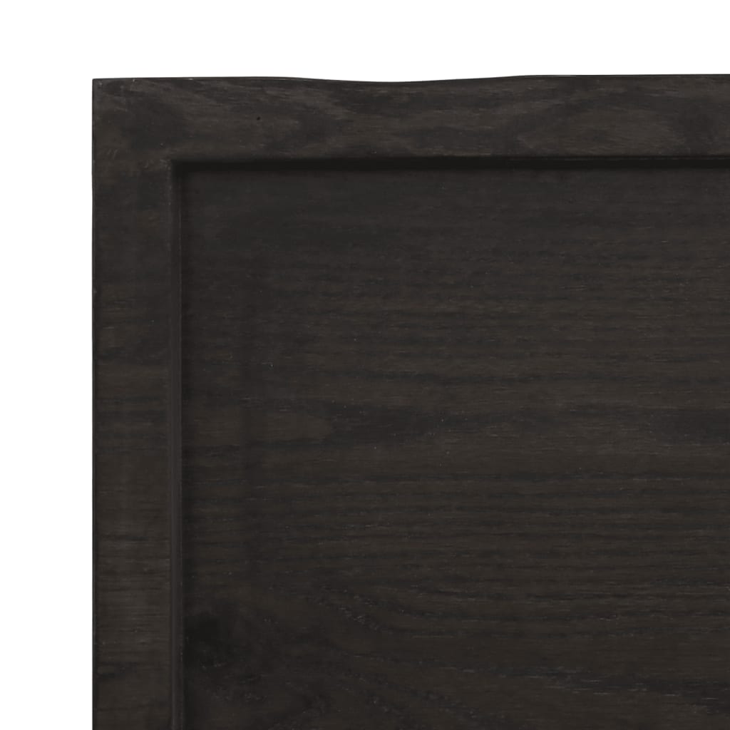 bordplade 80x40x(2-6) cm naturlig kant behandlet træ mørkebrun