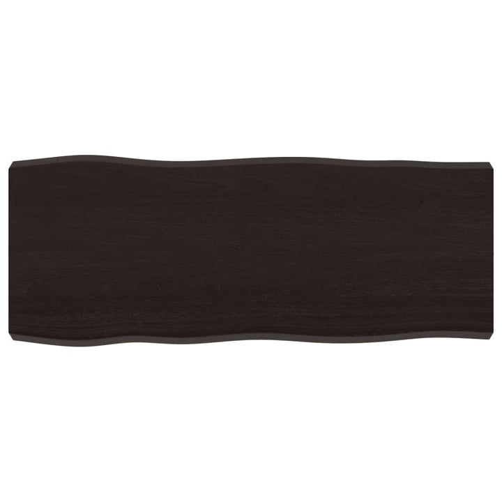 bordplade 100x40x(2-6) cm naturlig kant behandlet træ mørkebrun