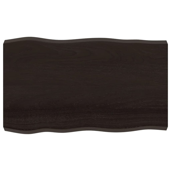 bordplade 100x60x(2-6) cm naturlig kant behandlet træ mørkebrun