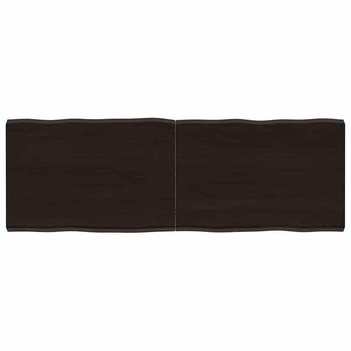 bordplade 120x40x(2-4) cm naturlig kant behandlet træ mørkebrun