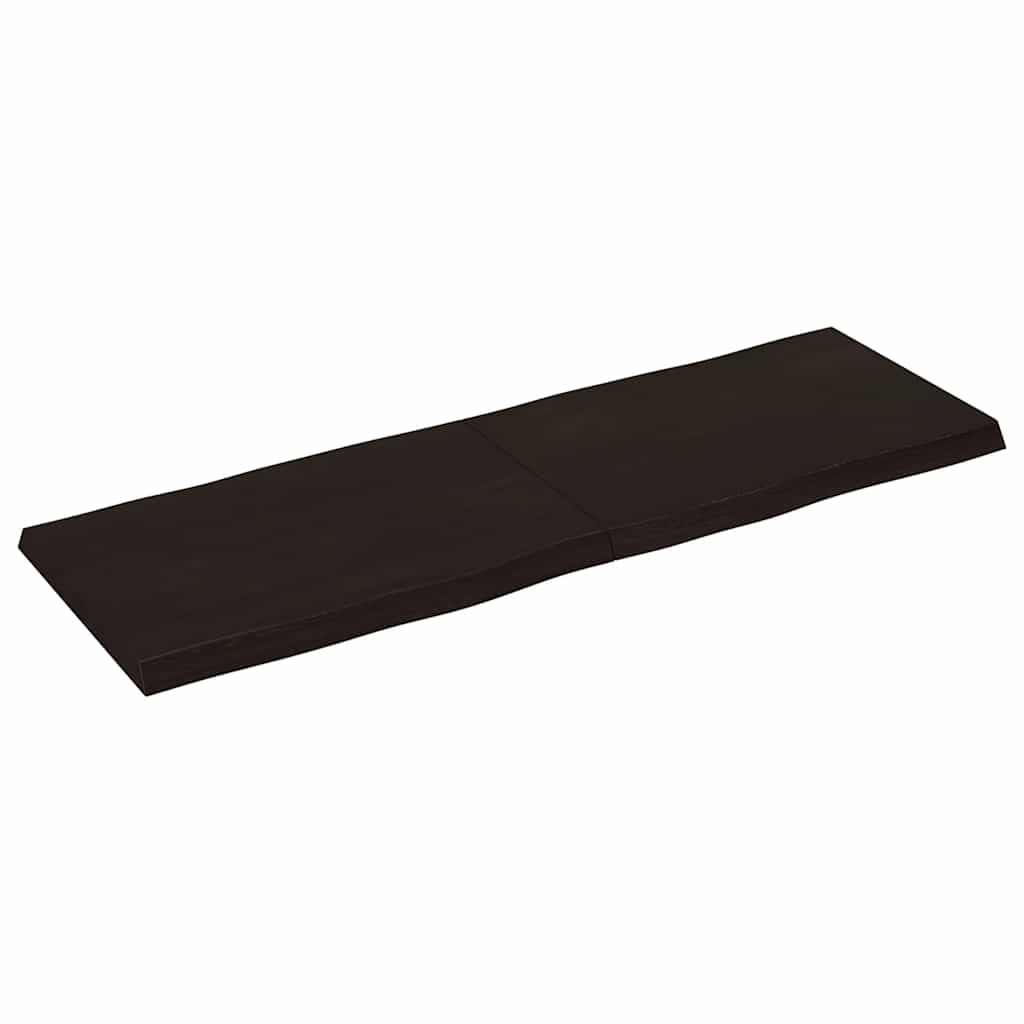 bordplade 120x40x(2-4) cm naturlig kant behandlet træ mørkebrun