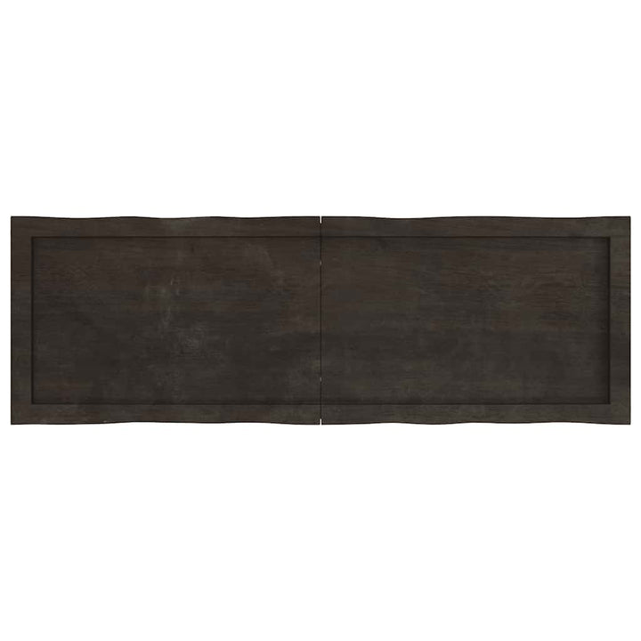 bordplade 120x40x(2-4) cm naturlig kant behandlet træ mørkebrun