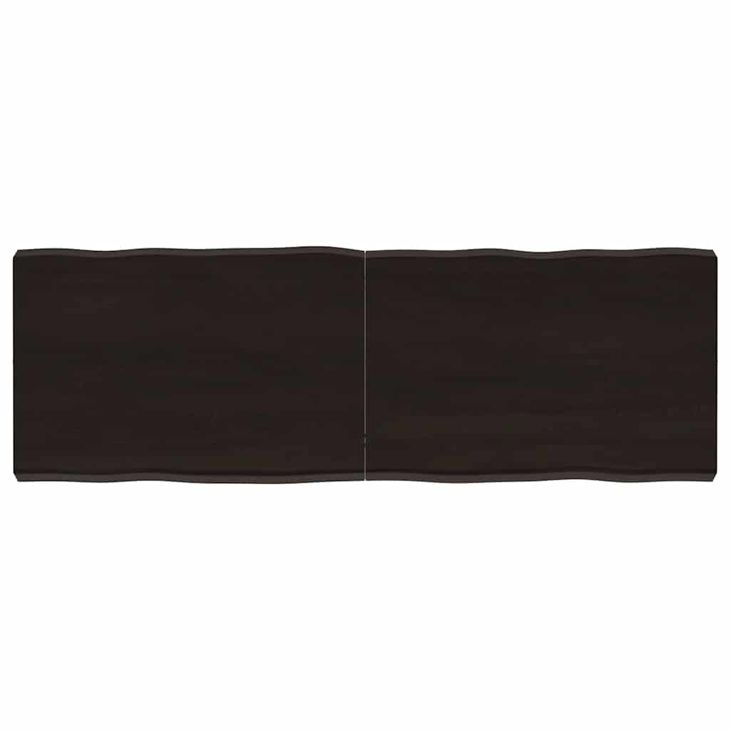 bordplade 120x40x(2-6) cm naturlig kant behandlet træ mørkebrun