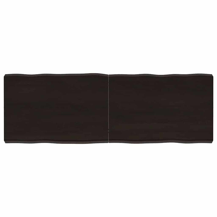 bordplade 120x40x(2-6) cm naturlig kant behandlet træ mørkebrun