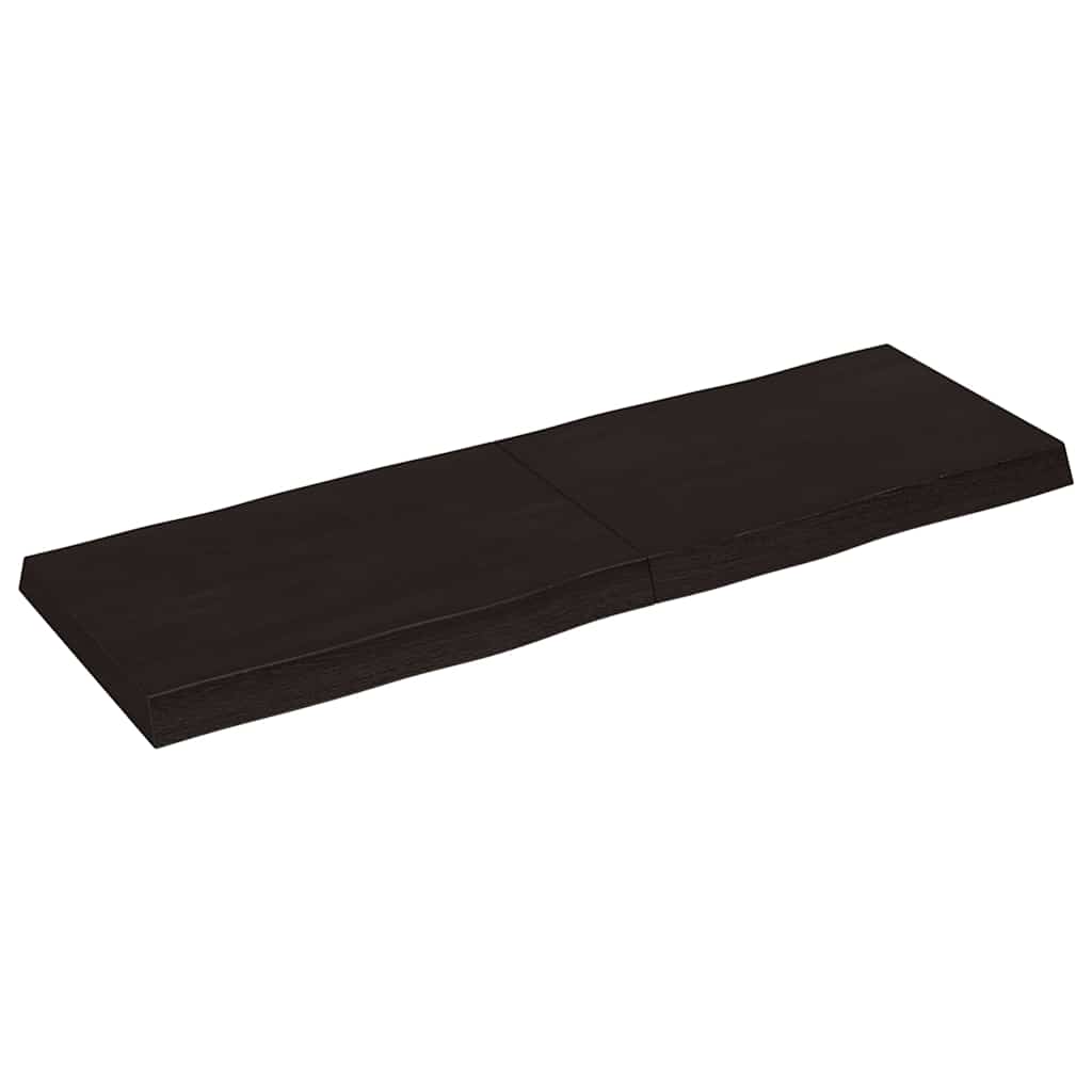 bordplade 120x40x(2-6) cm naturlig kant behandlet træ mørkebrun