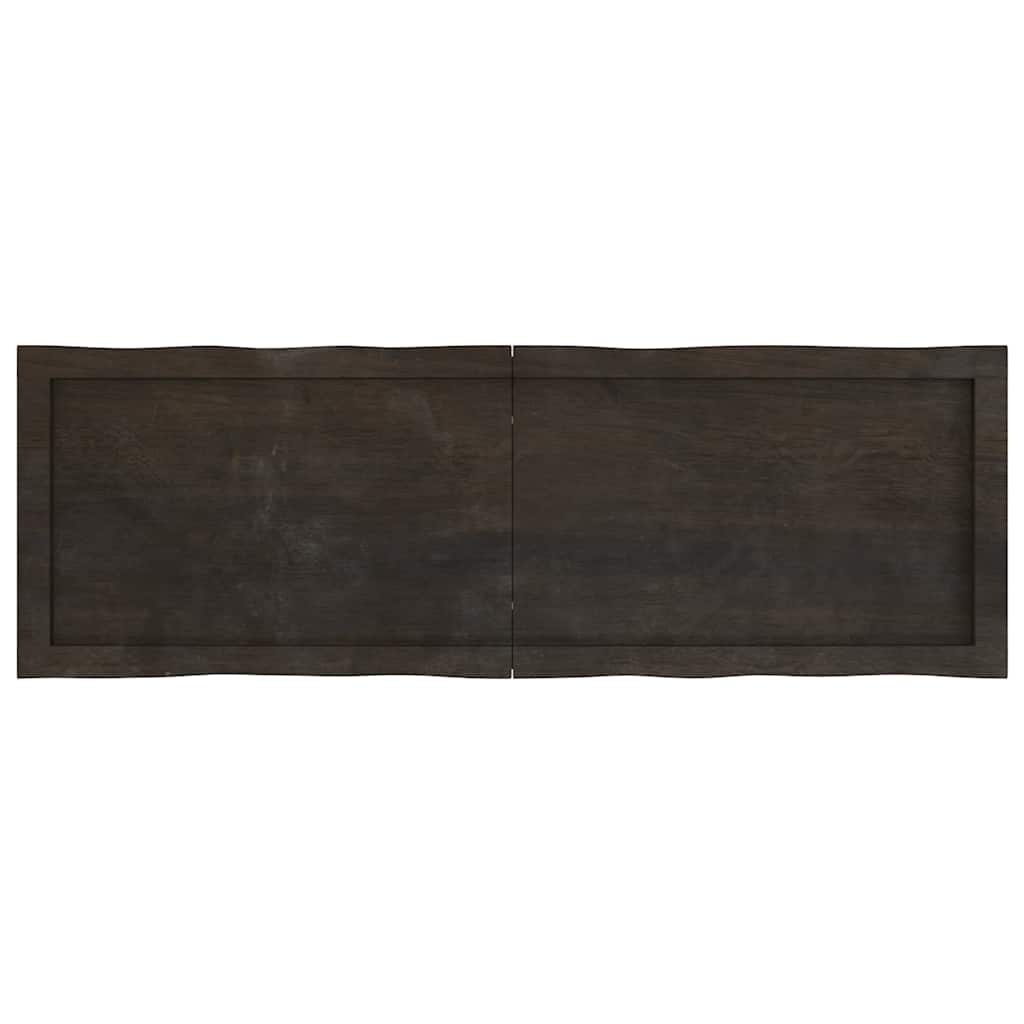bordplade 120x40x(2-6) cm naturlig kant behandlet træ mørkebrun