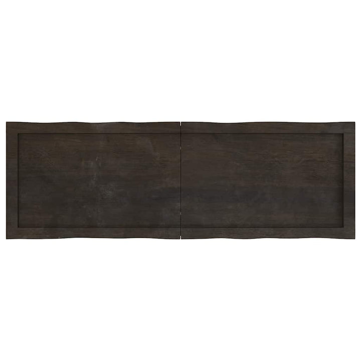 bordplade 120x40x(2-6) cm naturlig kant behandlet træ mørkebrun