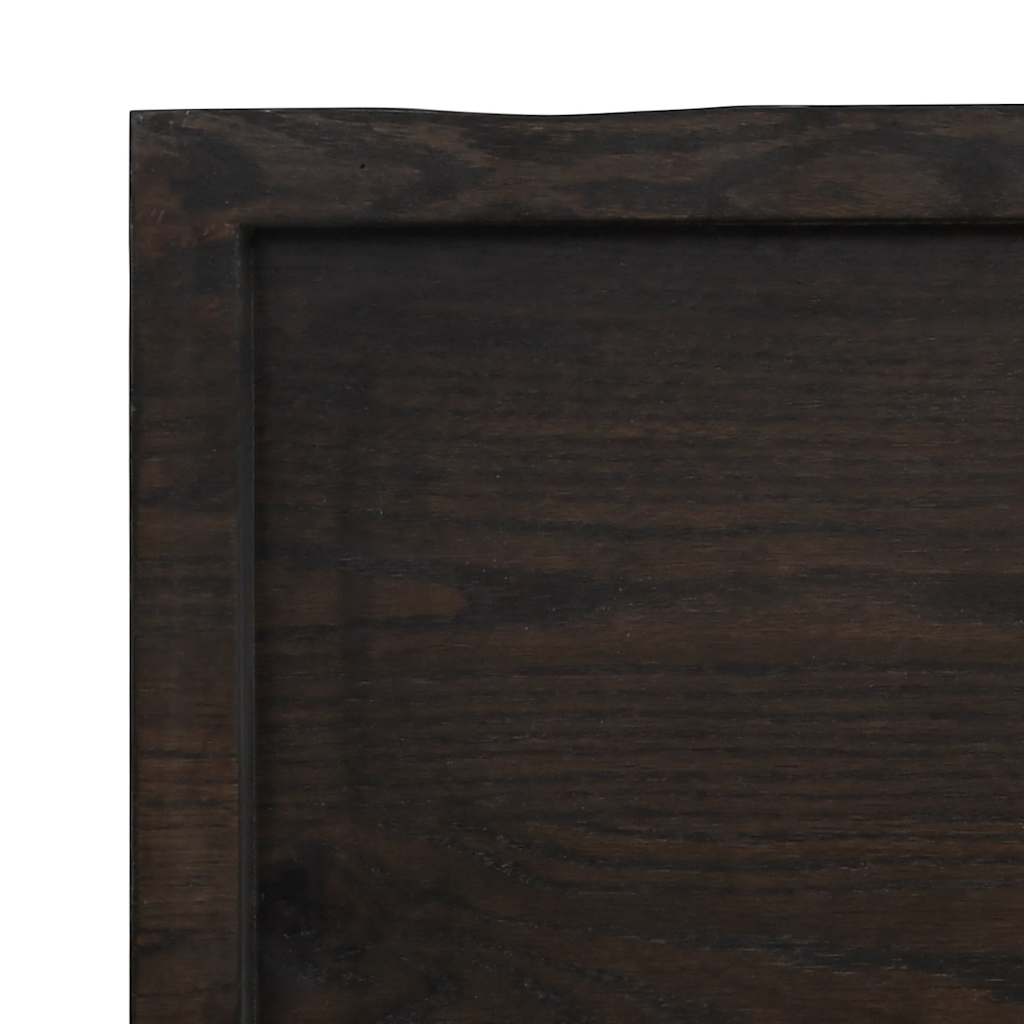bordplade 120x40x(2-6) cm naturlig kant behandlet træ mørkebrun