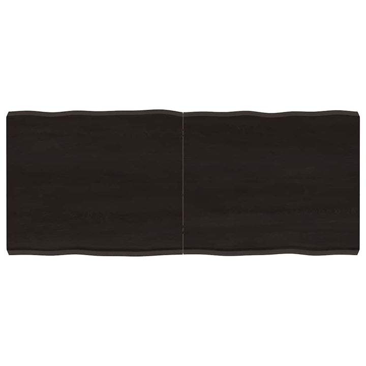 bordplade 120x50x(2-6) cm naturlig kant behandlet træ mørkebrun