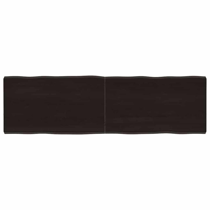 bordplade 140x40x(2-4) cm naturlig kant behandlet træ mørkebrun