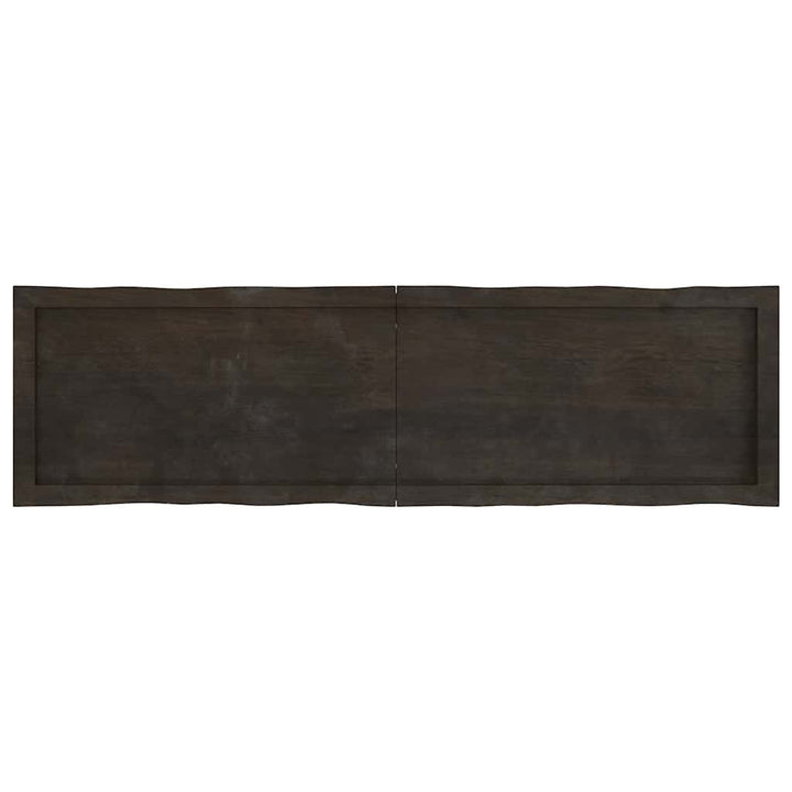 bordplade 140x40x(2-4) cm naturlig kant behandlet træ mørkebrun