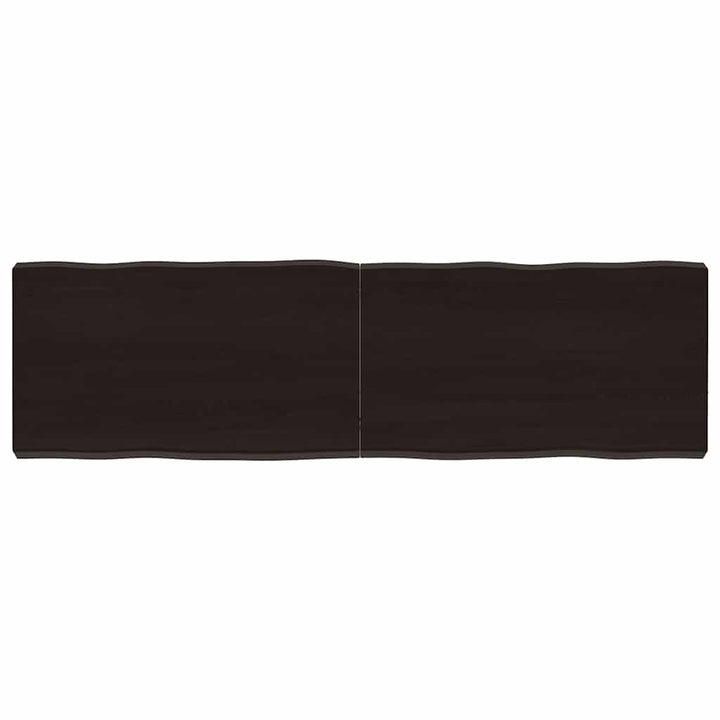 bordplade 140x40x(2-6) cm naturlig kant behandlet træ mørkebrun