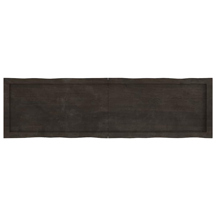 bordplade 140x40x(2-6) cm naturlig kant behandlet træ mørkebrun