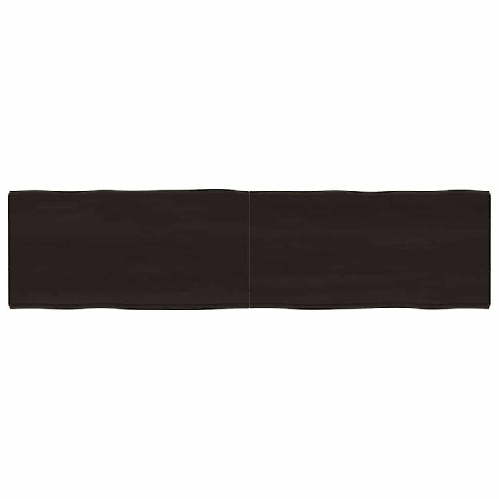 bordplade 160x40x(2-4) cm naturlig kant behandlet træ mørkebrun