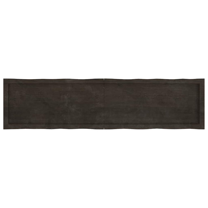 bordplade 160x40x(2-4) cm naturlig kant behandlet træ mørkebrun
