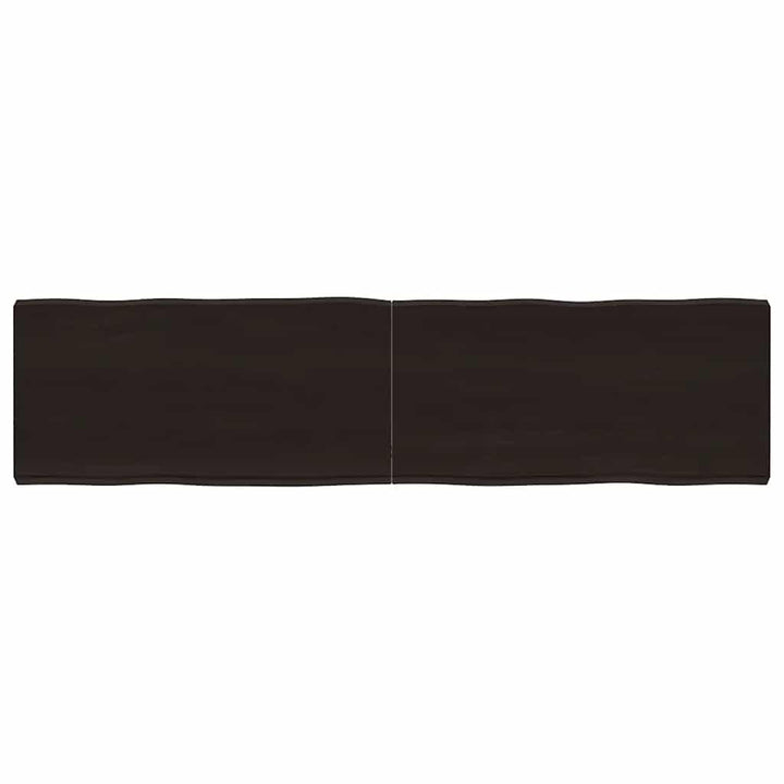 bordplade 160x40x(2-6) cm naturlig kant behandlet træ mørkebrun