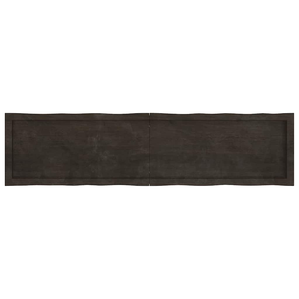 bordplade 160x40x(2-6) cm naturlig kant behandlet træ mørkebrun
