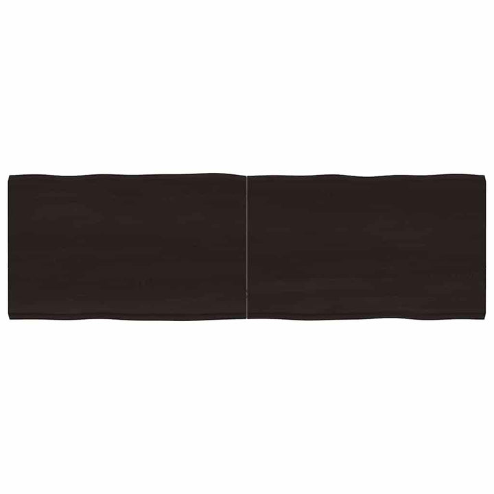 bordplade 160x50x(2-4) cm naturlig kant behandlet træ mørkebrun
