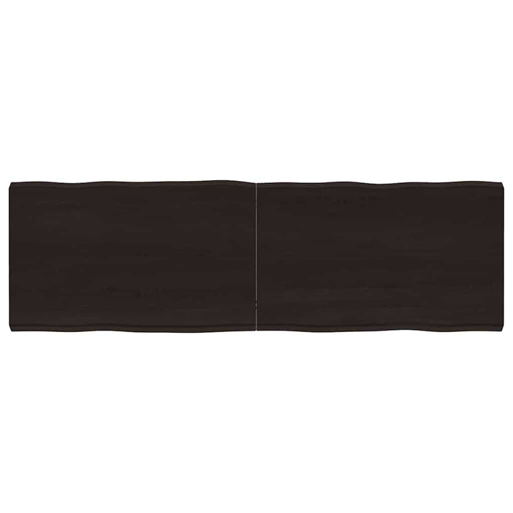bordplade 160x50x(2-6) cm naturlig kant behandlet træ mørkebrun