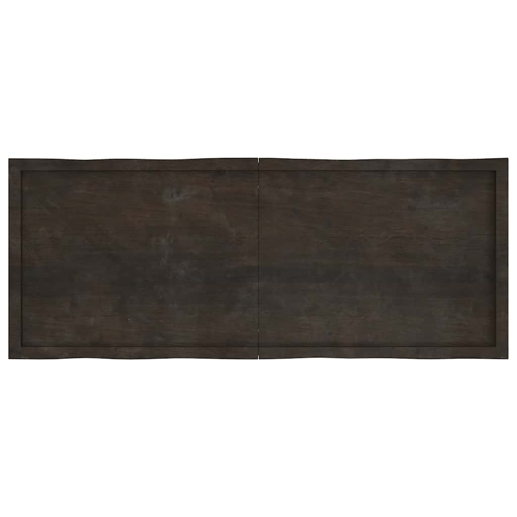 bordplade 160x60x(2-4) cm naturlig kant behandlet træ mørkebrun