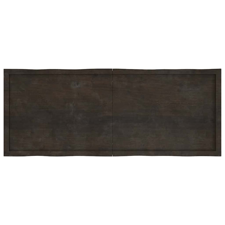 bordplade 160x60x(2-4) cm naturlig kant behandlet træ mørkebrun