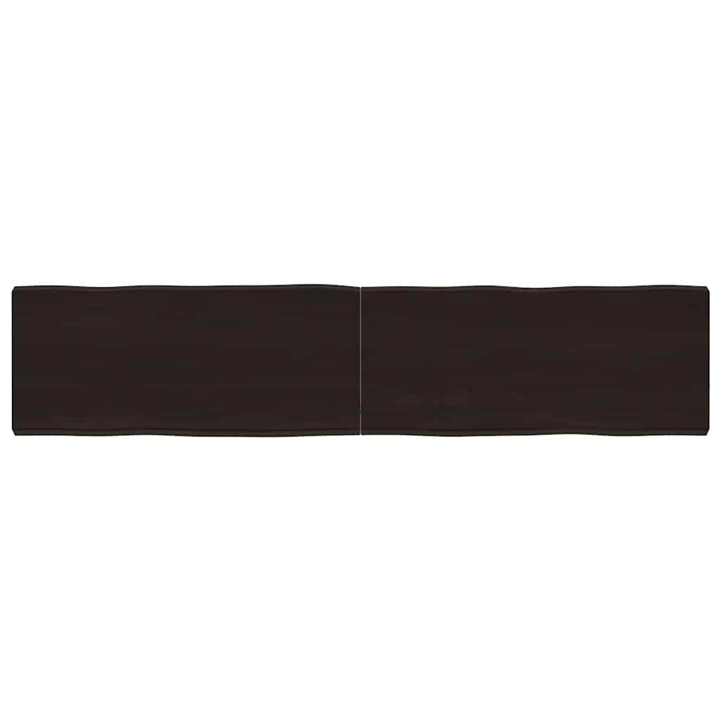bordplade 180x40x(2-6) cm naturlig kant behandlet træ mørkebrun