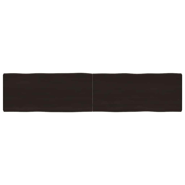 bordplade 180x40x(2-6) cm naturlig kant behandlet træ mørkebrun