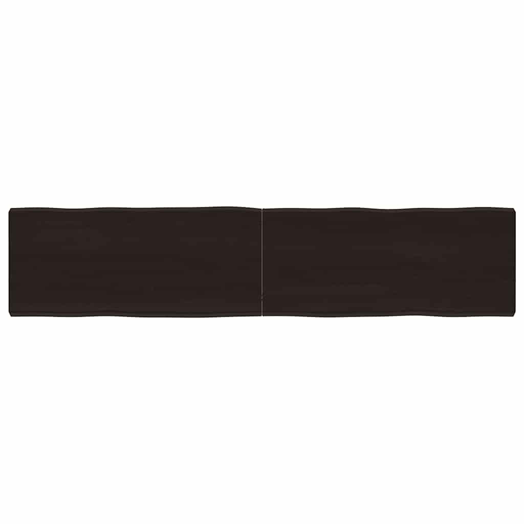 bordplade 180x40x(2-6) cm naturlig kant behandlet træ mørkebrun