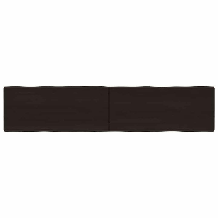 bordplade 180x40x(2-6) cm naturlig kant behandlet træ mørkebrun