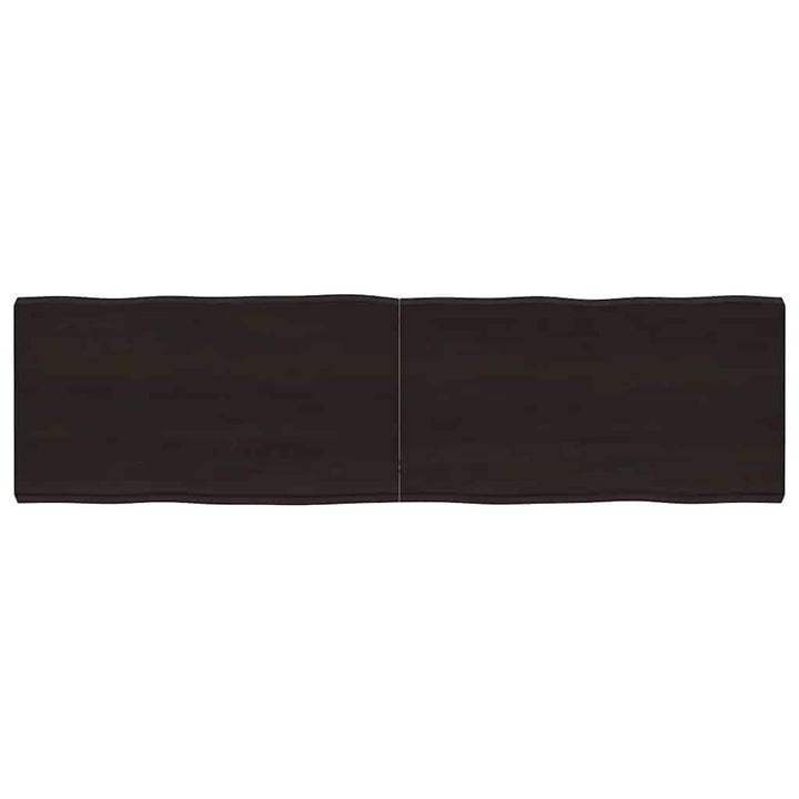 bordplade 180x50x(2-6) cm naturlig kant behandlet træ mørkebrun
