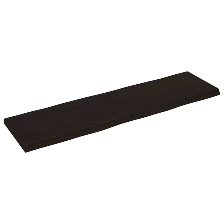 bordplade 180x50x(2-6) cm naturlig kant behandlet træ mørkebrun