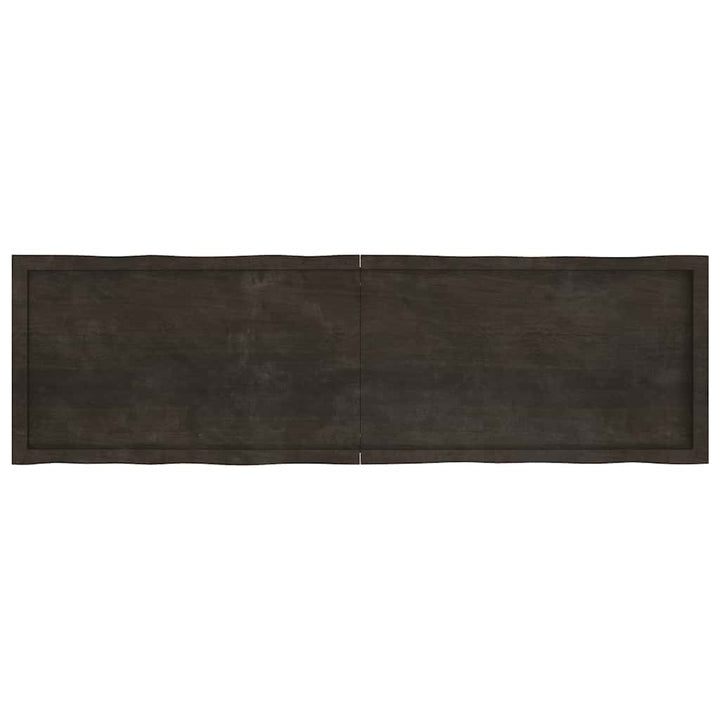 bordplade 180x50x(2-6) cm naturlig kant behandlet træ mørkebrun