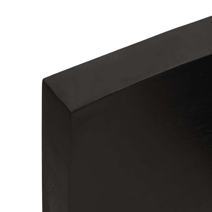 bordplade 180x50x(2-6) cm naturlig kant behandlet træ mørkebrun