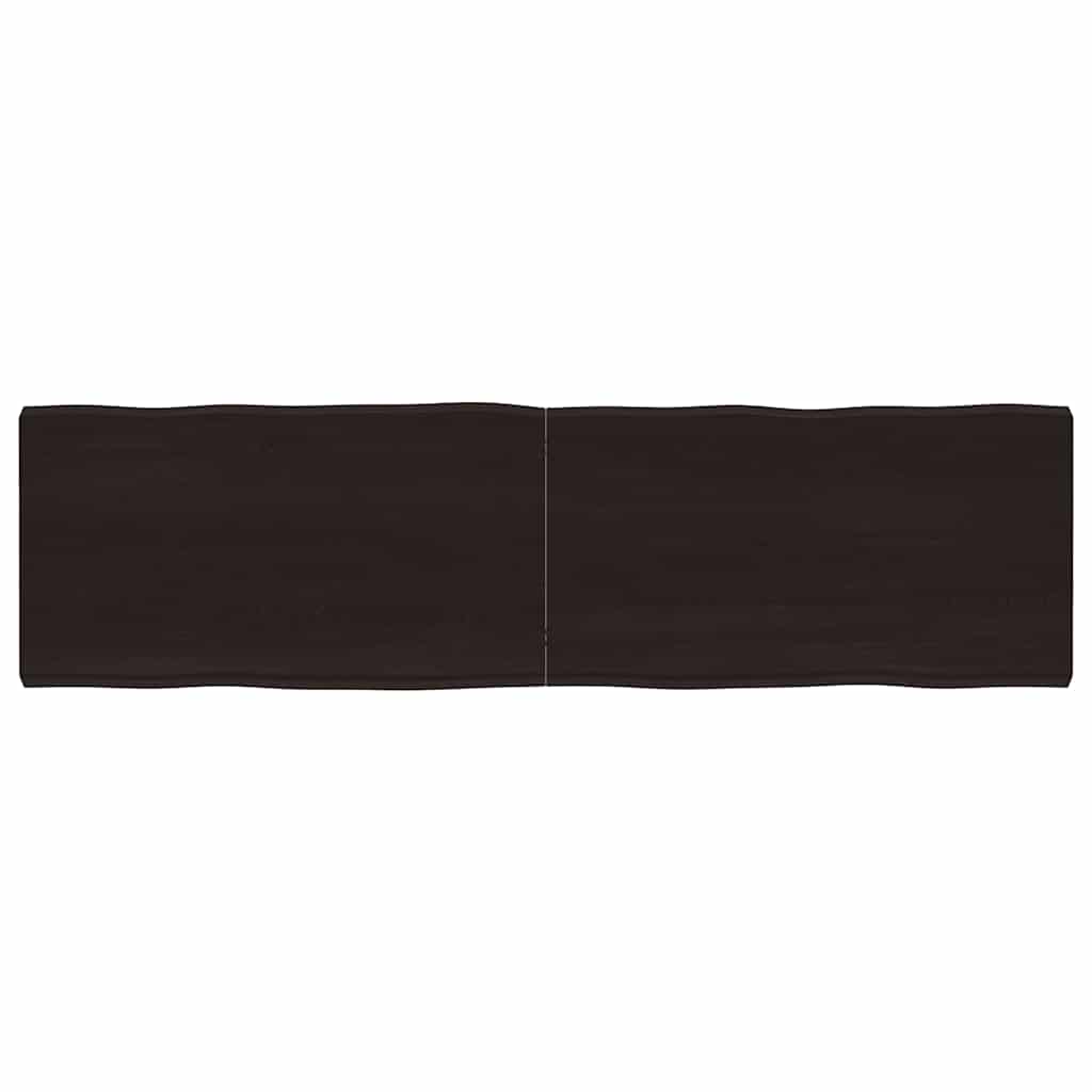 bordplade 180x50x(2-6) cm naturlig kant behandlet træ mørkebrun