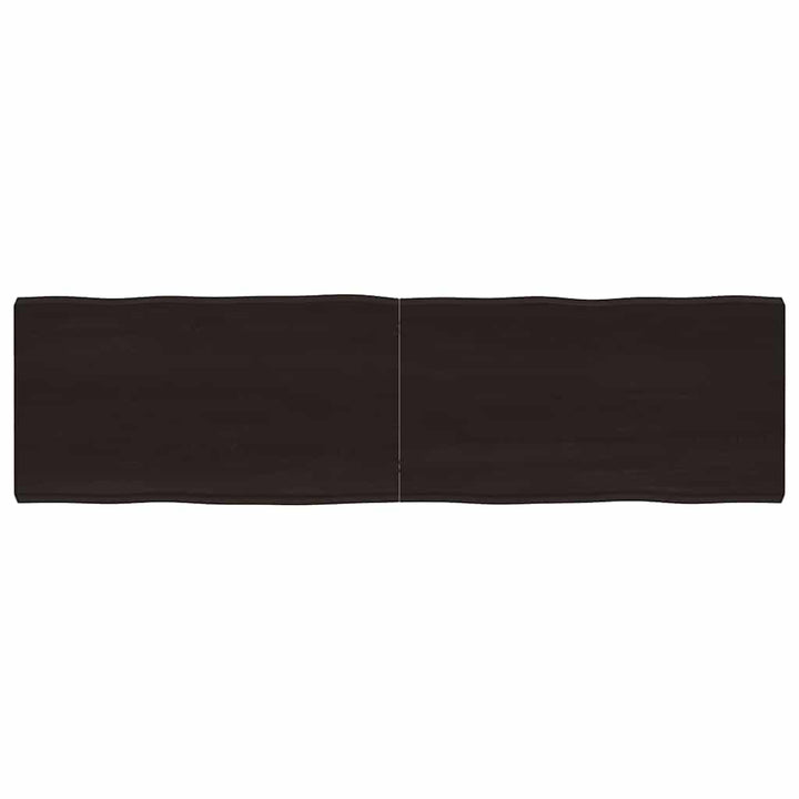 bordplade 180x50x(2-6) cm naturlig kant behandlet træ mørkebrun