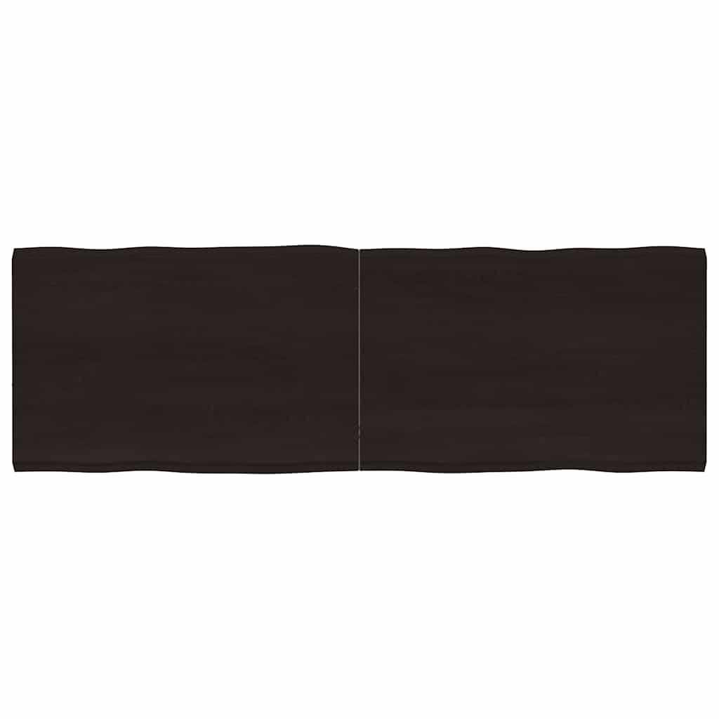 bordplade 180x60x(2-4) cm naturlig kant behandlet træ mørkebrun
