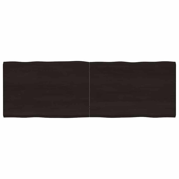 bordplade 180x60x(2-4) cm naturlig kant behandlet træ mørkebrun