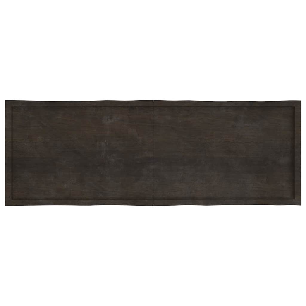 bordplade 180x60x(2-4) cm naturlig kant behandlet træ mørkebrun