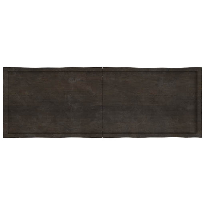 bordplade 180x60x(2-4) cm naturlig kant behandlet træ mørkebrun