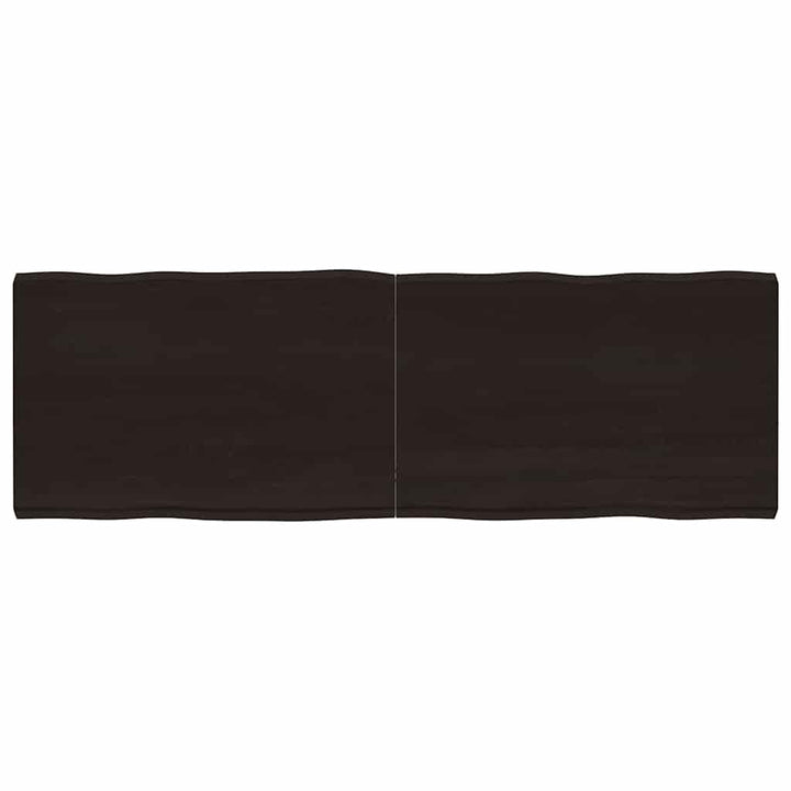 bordplade 180x60x(2-6) cm naturlig kant behandlet træ mørkebrun