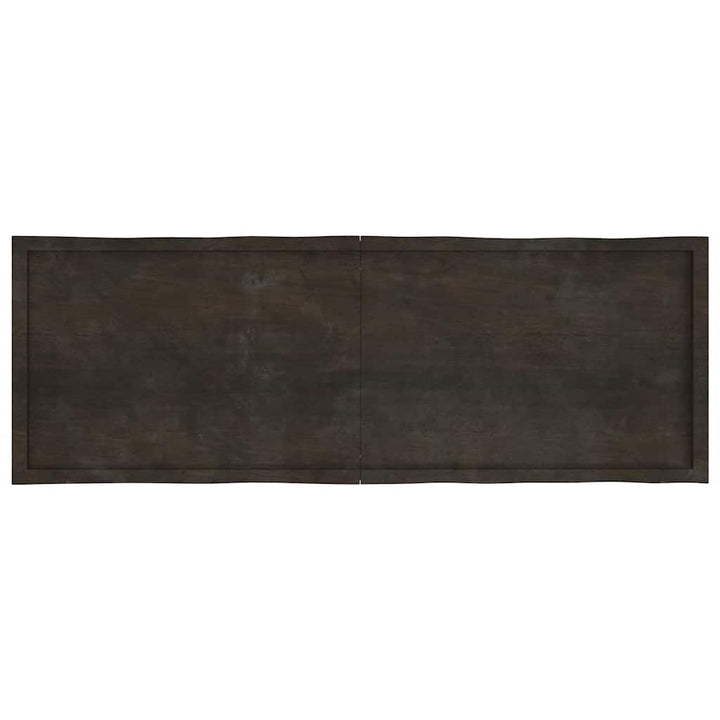 bordplade 180x60x(2-6) cm naturlig kant behandlet træ mørkebrun