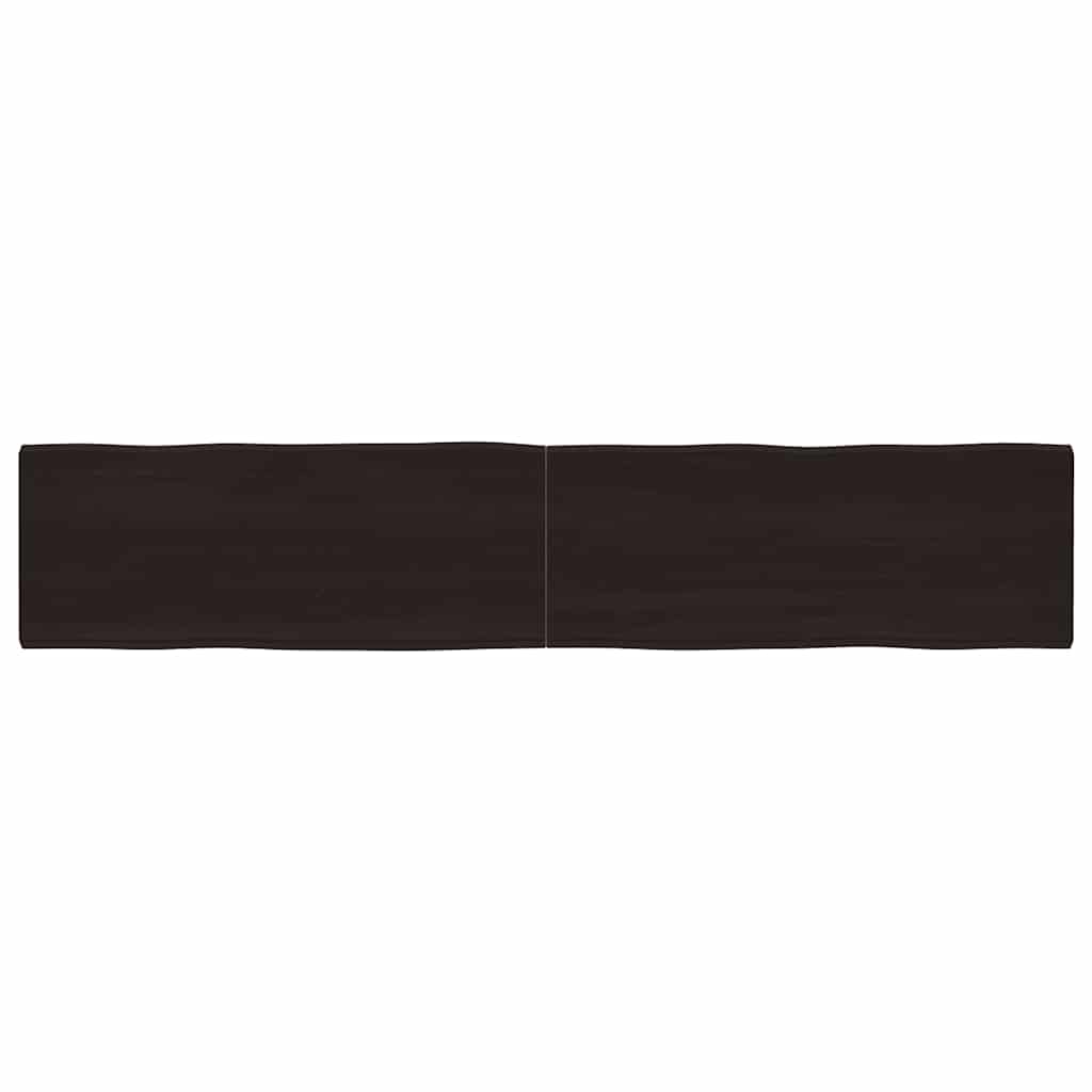 bordplade 200x40x(2-4) cm naturlig kant behandlet træ mørkebrun