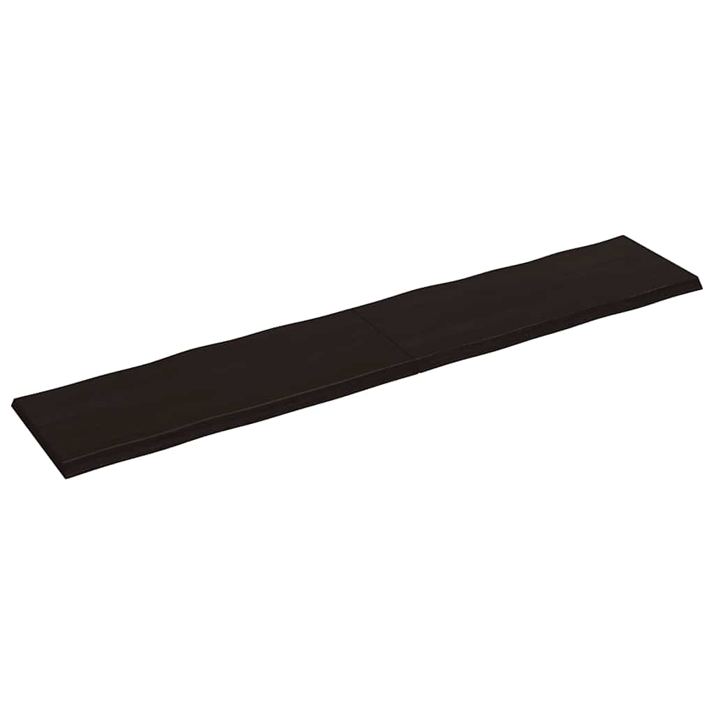 bordplade 200x40x(2-4) cm naturlig kant behandlet træ mørkebrun