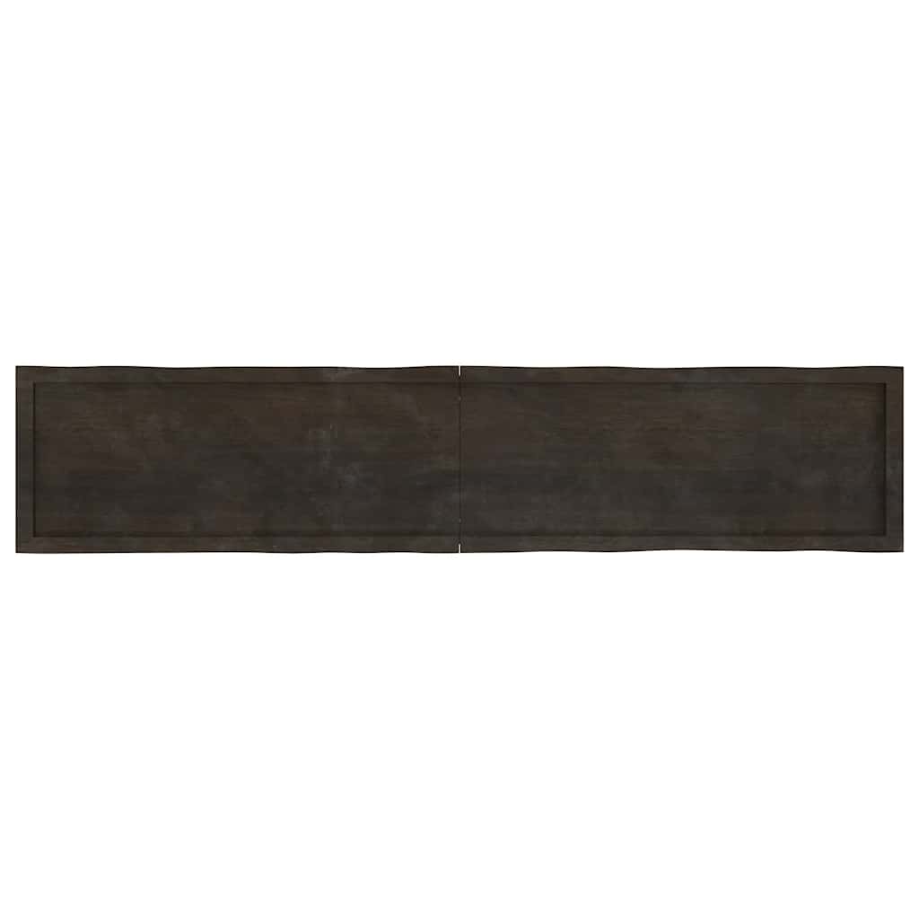 bordplade 200x40x(2-4) cm naturlig kant behandlet træ mørkebrun