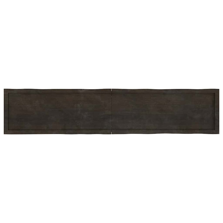 bordplade 200x40x(2-4) cm naturlig kant behandlet træ mørkebrun