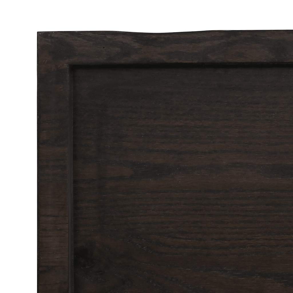 bordplade 200x40x(2-4) cm naturlig kant behandlet træ mørkebrun