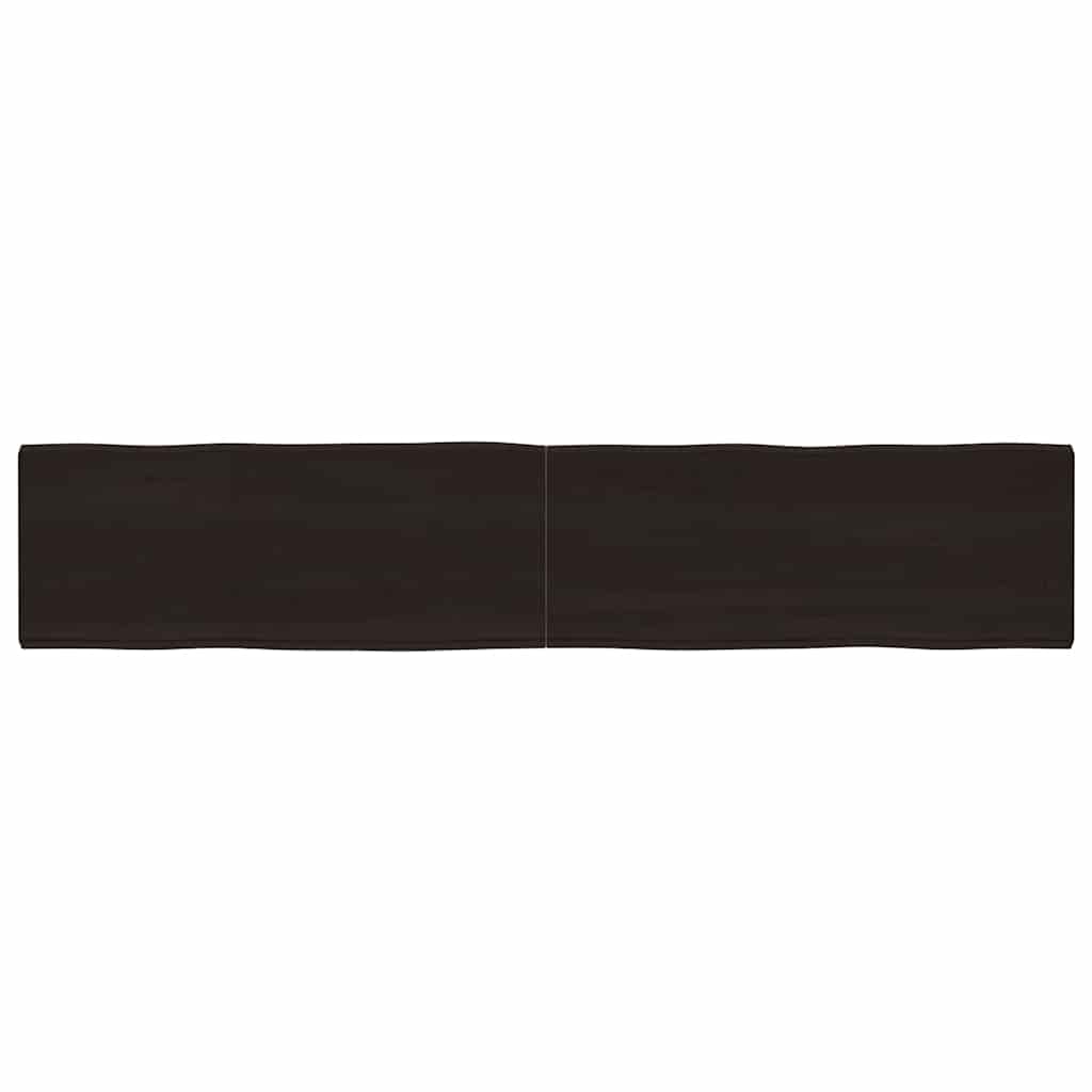 bordplade 200x40x(2-6) cm naturlig kant behandlet træ mørkebrun
