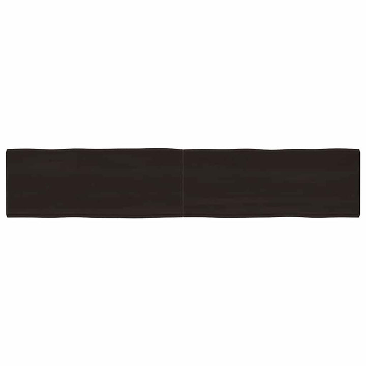 bordplade 200x40x(2-6) cm naturlig kant behandlet træ mørkebrun